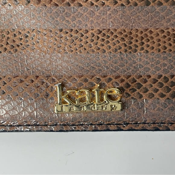 Kate Landry Metallic Animal Snakeskin Print Card Holder Wallet - Picture 5 of 7